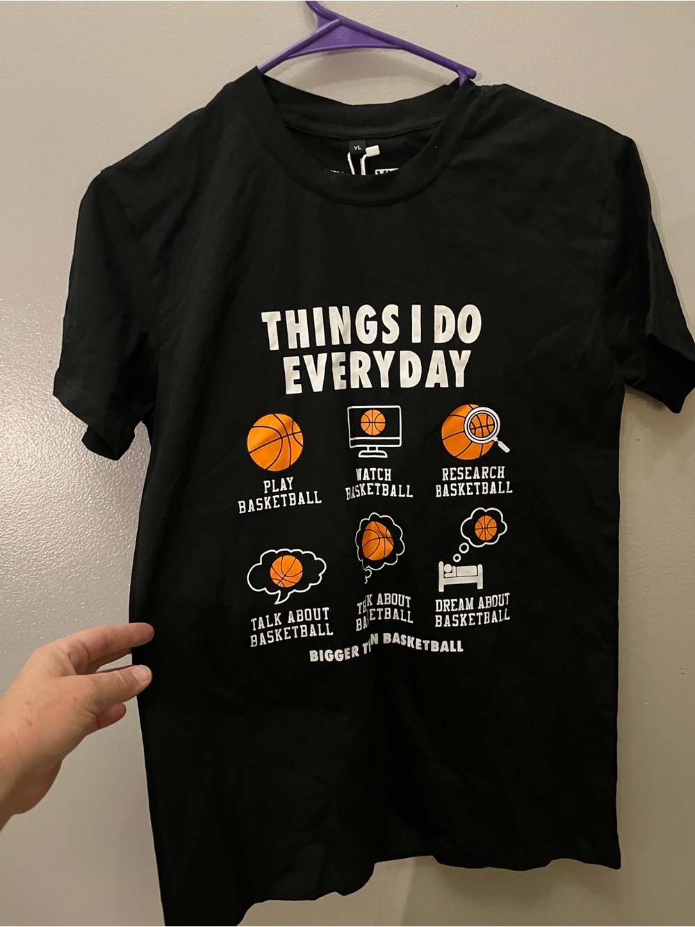 Black Graphic Basketball Tee for Kids - Everyday Basketball